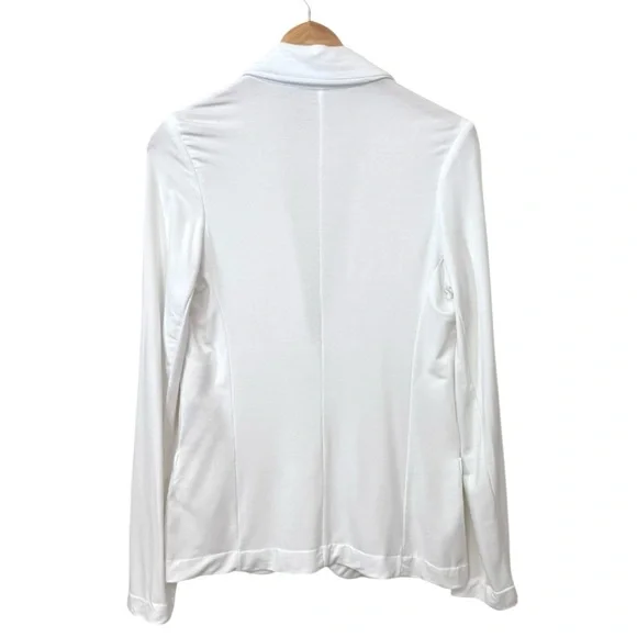 MAJESTIC FILATURES$270 French Terry LoopedOne-Button Blazer in Blanc, 4/L